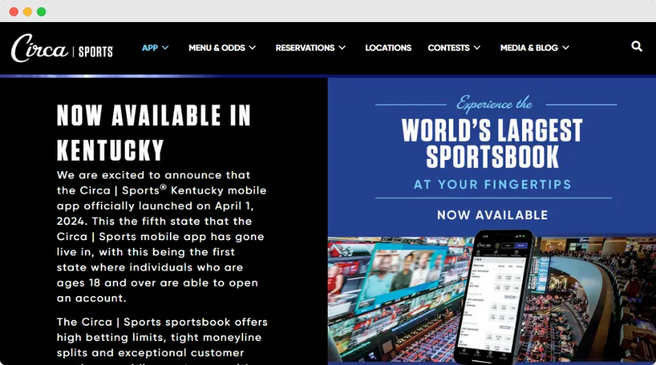 Circa Sports Homepage